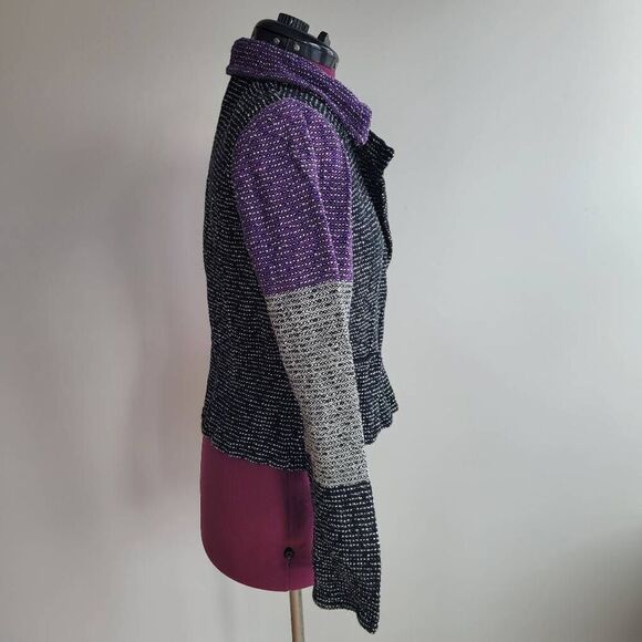 Vintage Annikki Karvinen geometric lagenlook art to wear blazer flared sleeve - Picture 4 of 16